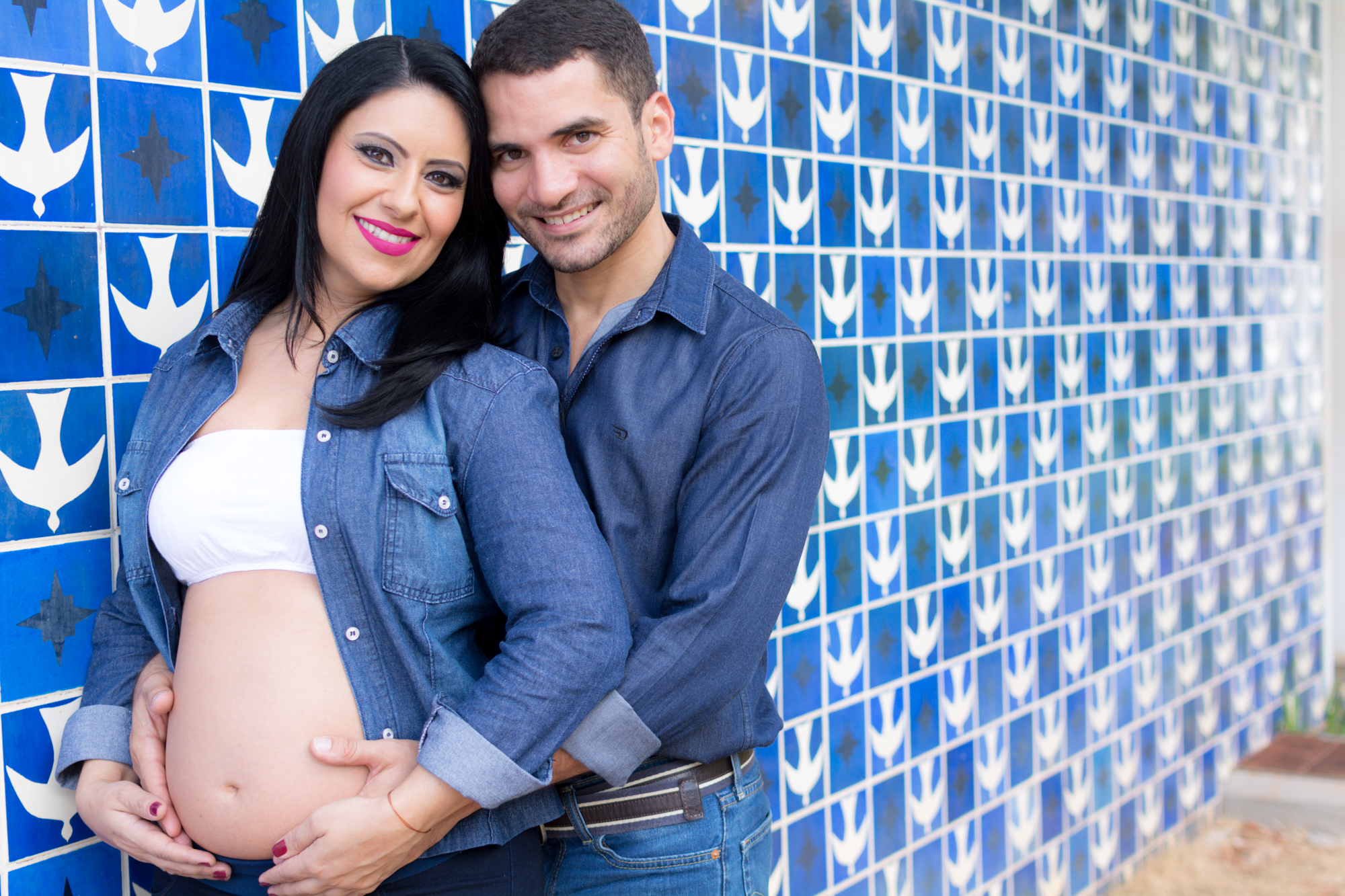 ensaio gestante com roupa jeans