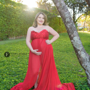 fotografo ensaio de gestante vestido vermelho